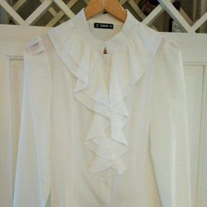 Shein Poet's Blouse,  White Sz Medium NWOT